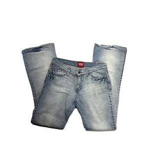 Guess Jeans Women's 29 Light Blue Denim Cotton Bootcut Beaded